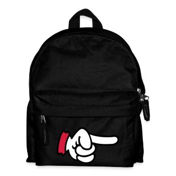 pointing finger / Zeigefinger (3c) - Kinder Rucksack - Schwarz - Vorne