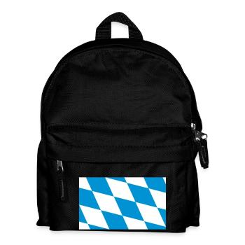 Bayern Flagge Blau Weiß - Kinder Rucksack - Schwarz - Vorne