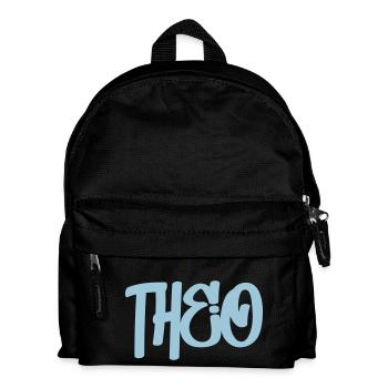 Theo Name Graffiti Schrift - Kinder Rucksack - Schwarz - Vorne