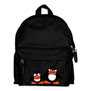 Pinguin zwei Freunde 2 Team großer Bruder wütend - Kinder Rucksack - Schwarz - Vorne