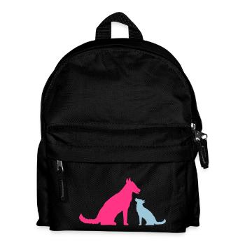 2 Chiens Famille Maman Papa Enfant Petit Père Mère - Sac à dos Enfant - noir - Devant