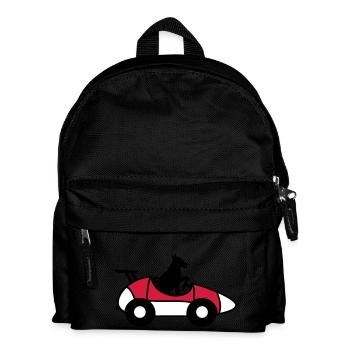 Hund Auto fahren Wettrennen Autosport Rennauto - Kinder Rucksack - Schwarz - Vorne