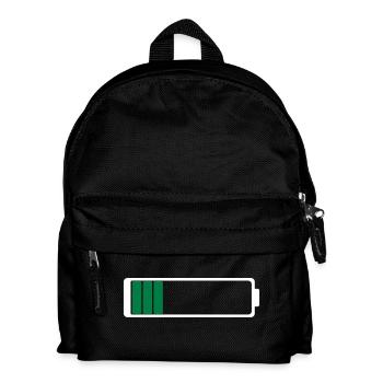 Akku leer - Kinder Rucksack - Schwarz - Vorne