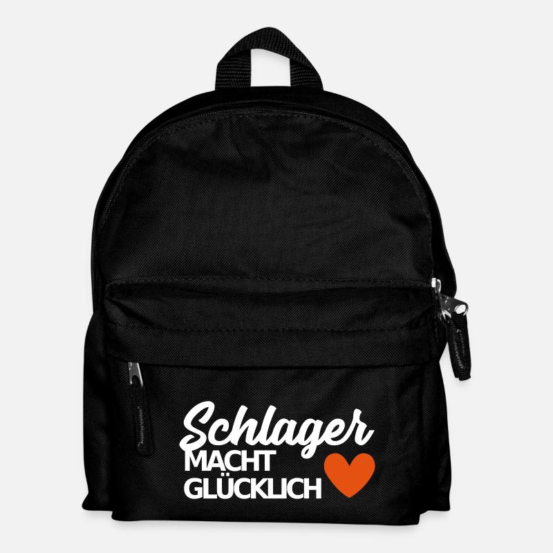 Schlager macht glücklich deutscher Schlager Spruch - Kinder Rucksack - Schwarz