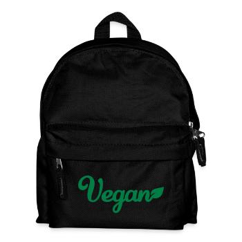 Vegan - Kinder Rucksack - Schwarz - Vorne