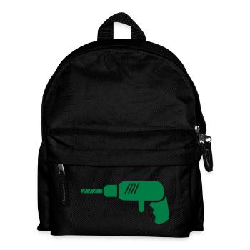 bohrmaschine_001 - Kinder Rucksack - Schwarz - Vorne