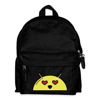 Love Alien Face Emoticon - Kids' Backpack - black - Front