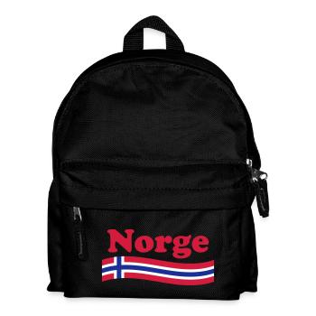 Norwegen Fahne Norge - Kinder Rucksack - Schwarz - Vorne