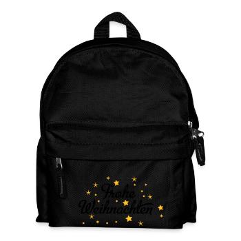Frohe Weihnachten - Kinder Rucksack - Schwarz - Vorne