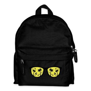 brille palmen music - Kinder Rucksack - Schwarz - Vorne