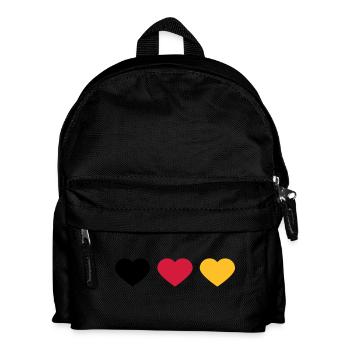 3 Coeurs Allemagne Couleurs du drapeau Amour allemand - Sac à dos Enfant - noir - Devant