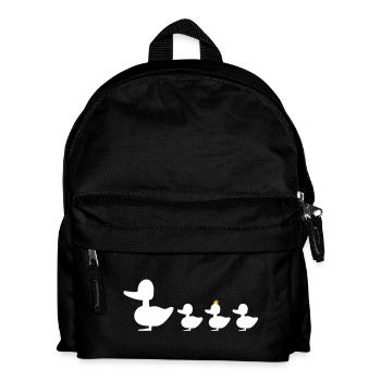 Entenfamilie mit Punk revoluzzer Ente Entchen - Kinder Rucksack - Schwarz - Vorne