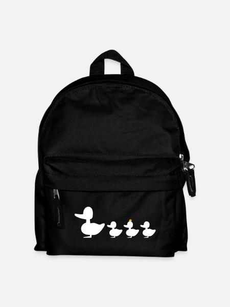 Entenfamilie mit Punk revoluzzer Ente Entchen - Kinder Rucksack - Schwarz
