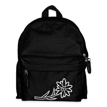 Blumen: Edelweiss - Kids' Backpack - black - Front