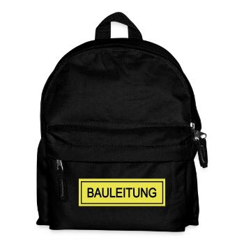 bauleitung - Kinder Rucksack - Schwarz - Vorne