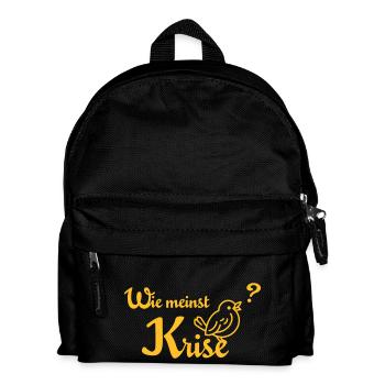 Wie meinst Krise, Spatzl? - gelb - Kinder Rucksack - Schwarz - Vorne