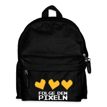 Folge den Pixeln! 8-Bit Retro - Kinder Rucksack - Schwarz - Vorne