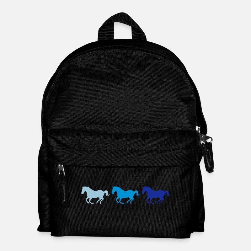 Drei Pferde im Galopp - Kinder Rucksack - Schwarz