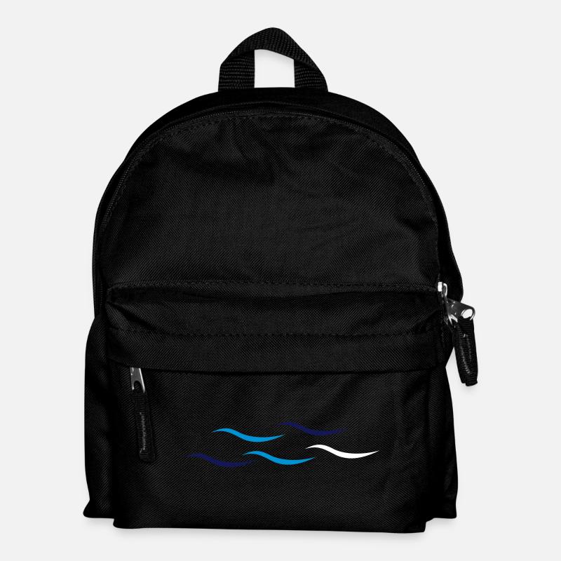 Wellen - Kinder Rucksack - Schwarz