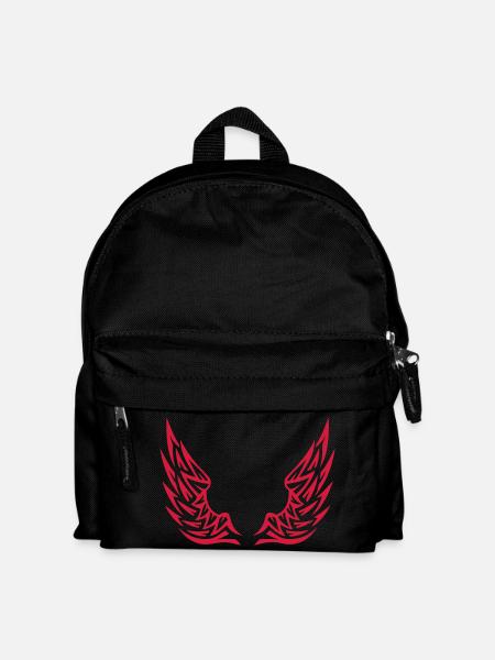 Flügel fliegen Flügel gehen 10072 - Kinder Rucksack - Schwarz