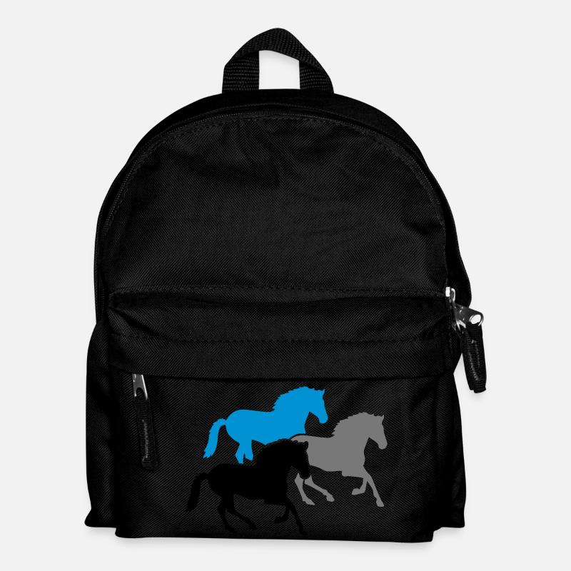 Pferde - Kinder Rucksack - Schwarz