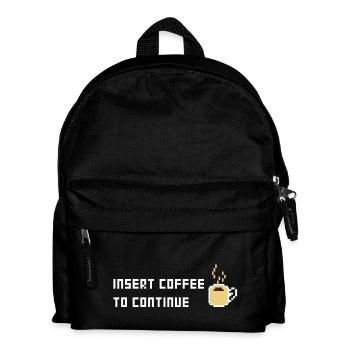 Kaffee Lebenselexier - Kaffee Rein weitermachen - Kinder Rucksack - Schwarz - Vorne