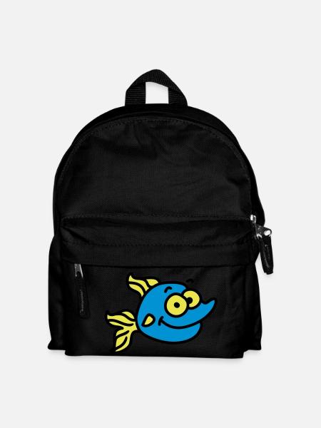 lustiger Fisch - Kinder Rucksack - Schwarz