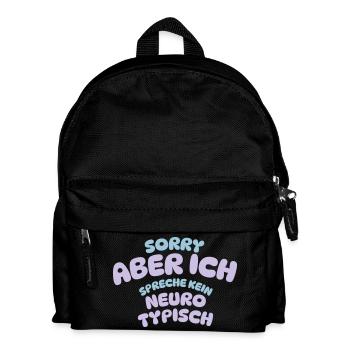 SORRY ABER ICH SPRECHE KEIN NEURO TYPISCH - Kinder Rucksack - Schwarz - Vorne