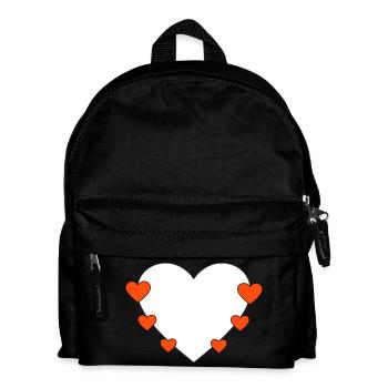 Herz mit kleine Herzen - Kinder Rucksack - Schwarz - Vorne