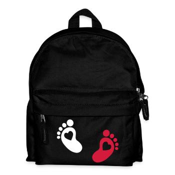 baby - feet - footprint - Kids' Backpack - black - Front