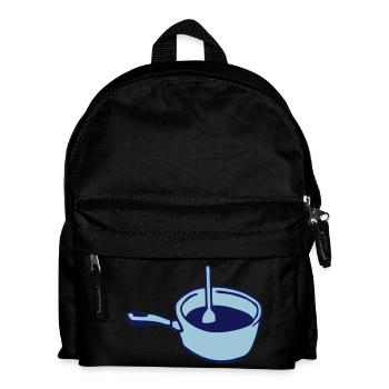 pan saucepan kitchen spoon chef - Kids' Backpack - black - Front