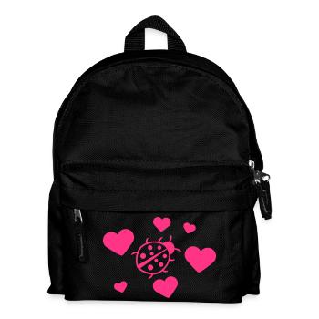 Petit modèle d'amour coeur coccinelle - Sac à dos Enfant - noir - Devant