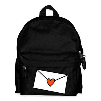 Letter Heart Tricolor - Kids' Backpack - black - Front