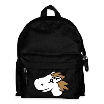 cheval mignon poney poulain équitation rapide comique cavalier - Sac à dos Enfant - noir - Devant