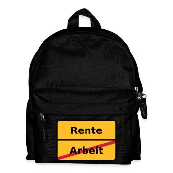 Arbeit Rente NEU - Kinder Rucksack - Schwarz - Vorne