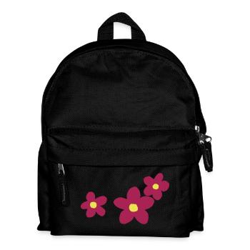 Flower Power zweifarbiges Blumendesign - Kinder Rucksack - Schwarz - Vorne