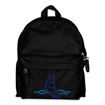 Sailing Boad And Waves Logo - Sac à dos Enfant - noir - Devant