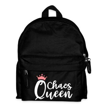 Chaos Queen Chaotin messy crown queen mess - Kids' Backpack - black - Front
