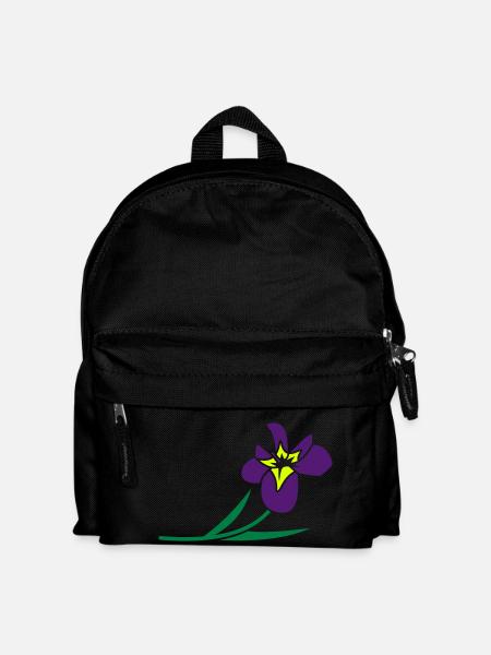 Blumen: Iris - Kinder Rucksack - Schwarz
