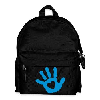 baby - hand - handprint - heart - Kids' Backpack - black - Front