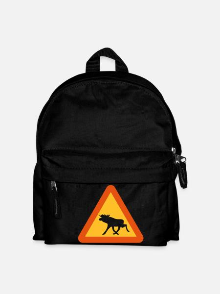 Vorsicht Elche! - Kinder Rucksack - Schwarz