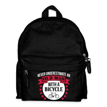 Vieil homme avec un vélo - Sac à dos Enfant - noir - Devant