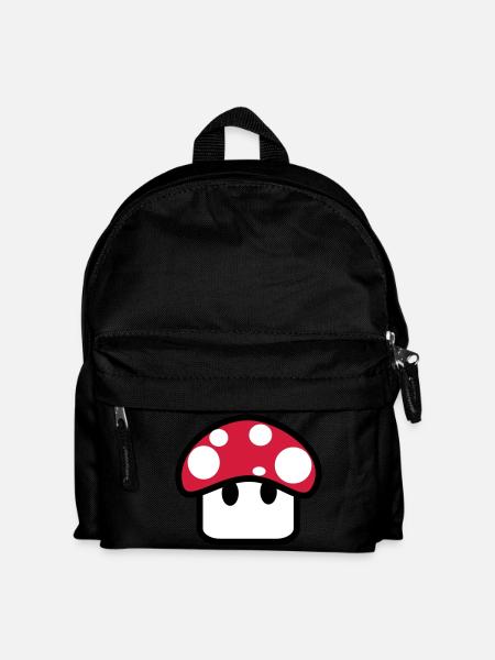 champignon,dessin,geek,jeux vidéo - Sac à dos Enfant - noir