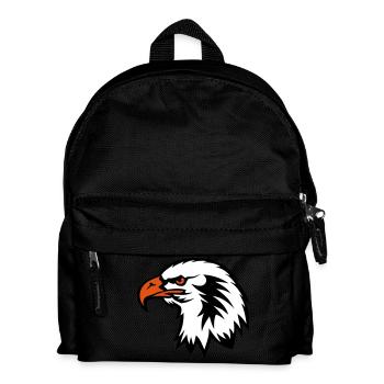 Adlerkopf Adler Zeichnung Cartoon-Gesicht 702 - Kinder Rucksack - Schwarz - Vorne