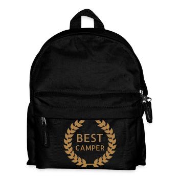 Campingplatz / Camper / Camping / Camp - Kinder Rucksack - Schwarz - Vorne
