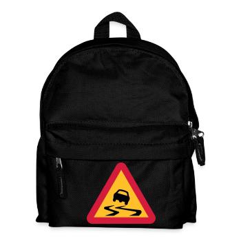 Skidding Car Warning Sign - Kids' Backpack - black - Front