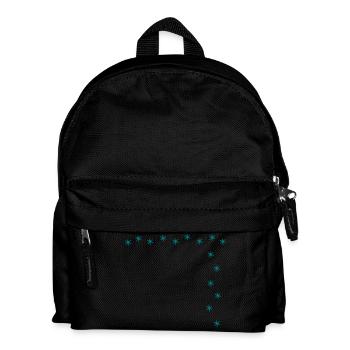 Rahmen aus kleinen Glitzer-Sternchen Schneeflocke - Kinder Rucksack - Schwarz - Vorne