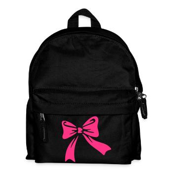 Schleife, in allen Fraben verwendbar - Kinder Rucksack - Schwarz - Vorne