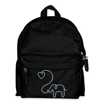 ELEFANT mit Herz - Kinder Rucksack - Schwarz - Vorne