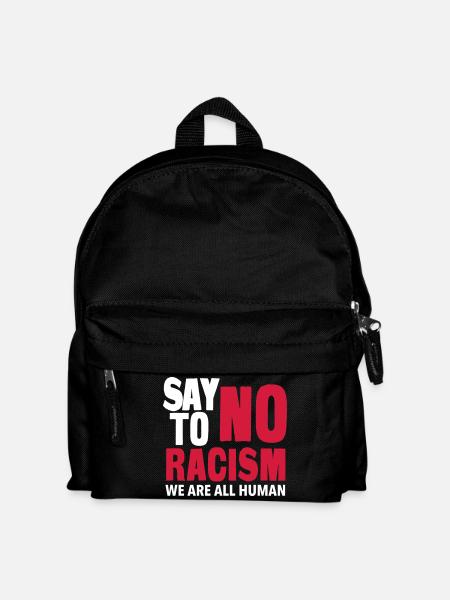 Say No To Racism - We are all Human - Kids' Backpack - black